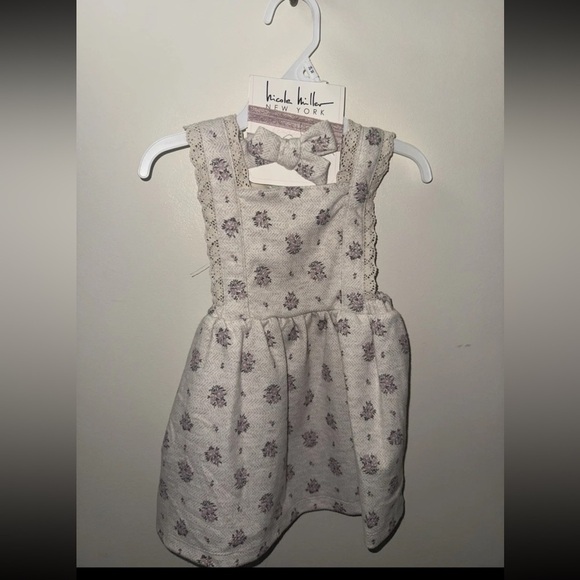 Nicole Miller New York Gray Floral Dress with Bow 24months - Picture 1 of 3